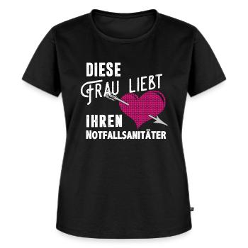 Diese Frau liebt ihren Notfallsanitäter - Frauen Premium Bio T-Shirt - Schwarz - Vorne - Selfina (174cm)