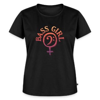 Bass Clef Bass Girl Female Symbol for Bassist - Women's Premium Organic T-shirt - black - Front - Selfina (174cm)