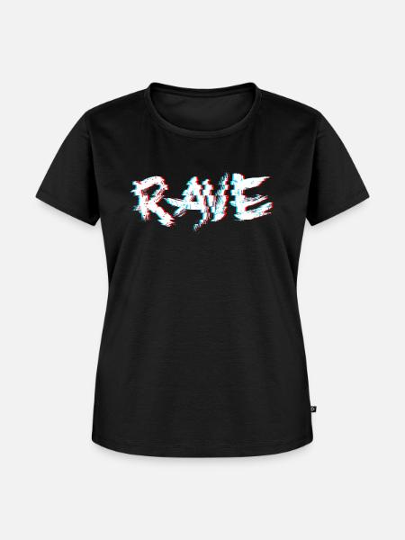 Rave Glitch Trippy Techno - Frauen Premium Bio T-Shirt - Schwarz