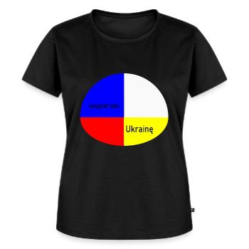 Je soutiens l’Ukraine - T-shirt Premium bio Femme - noir - Devant - Selfina (174cm)