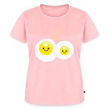 spiegeleier love - Frauen Premium Bio T-Shirt - Rosa - Vorne - AI Model Female 172 dark (172cm)