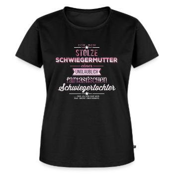 Stolze Schwiegermutter - Schwiegertochter - Frauen Premium Bio T-Shirt - Schwarz - Vorne - Selfina (174cm)