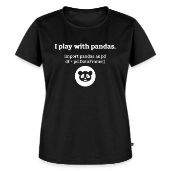 Pandas Datenwissenschaft Informatik Geschenk - Frauen Premium Bio T-Shirt - Schwarz - Vorne - Selfina (174cm)