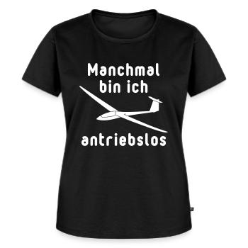 antrieblos Segelflieger lustig Geschenk Pilot - Frauen Premium Bio T-Shirt - Schwarz - Vorne - Selfina (174cm)