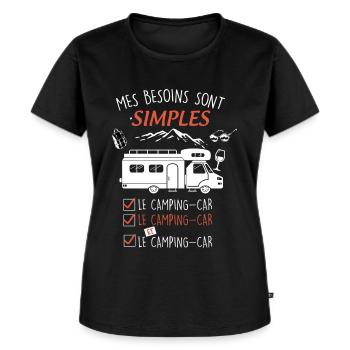 Camping-car passionné de camping-car - T-shirt Premium bio Femme - noir - Devant - Selfina (174cm)