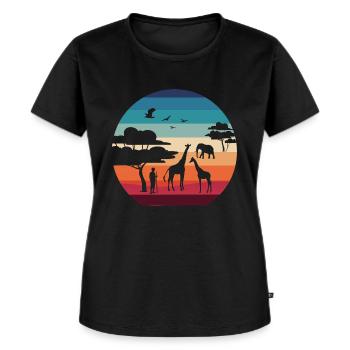 Afrika Landschaft - Frauen Premium Bio T-Shirt - Schwarz - Vorne - Selfina (174cm)
