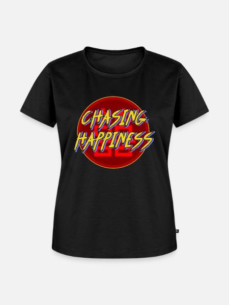 chasing happiness - Frauen Premium Bio T-Shirt - Schwarz
