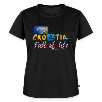 Croatie Croate Hrvatska Croatie Croates Croates Croates - T-shirt Premium bio Femme - noir - Devant - Selfina (174cm)