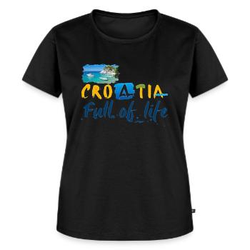 Kroatien Kroatisch Hrvatska Kroaten Kroaten Kroaten - Frauen Premium Bio T-Shirt - Schwarz - Vorne - Selfina (174cm)