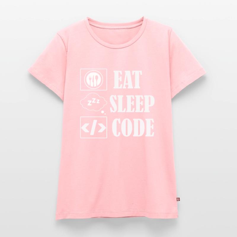 Eat Sleep Code Coding Software Frauen Premium Bio T-Shirt