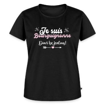 Je suis bourguignonne, don't be jealous ! - T-shirt Premium bio Femme - noir - Devant - Selfina (174cm)