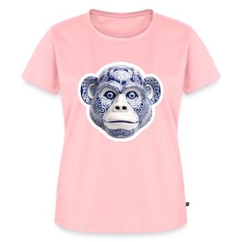 Keramisches Affengesicht - Frauen Premium Bio T-Shirt - Rosa - Vorne - AI Model Female 172 dark (172cm)