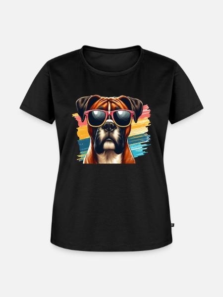 Niedliche Boxer-Hund-Kunst - Frauen Premium Bio T-Shirt - Schwarz