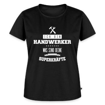 Ich bin Handwerker was sind deine Superkräfte? - Frauen Premium Bio T-Shirt - Schwarz - Vorne - Selfina (174cm)
