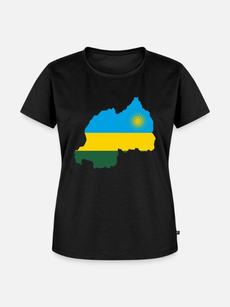 Rwanda flag - Frauen Premium Bio T-Shirt - Schwarz
