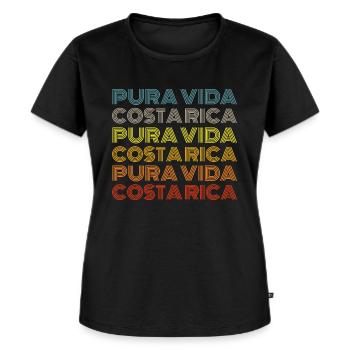 Pura Vida Costa Rica - Frauen Premium Bio T-Shirt - Schwarz - Vorne - Selfina (174cm)