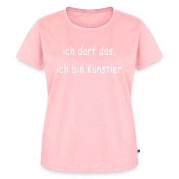 ich darf das ich bin künstler comic sans weiß - Frauen Premium Bio T-Shirt - Rosa - Vorne - AI Model Female 172 dark (172cm)