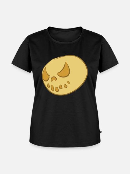 Gruseliger Mond - Frauen Premium Bio T-Shirt - Schwarz