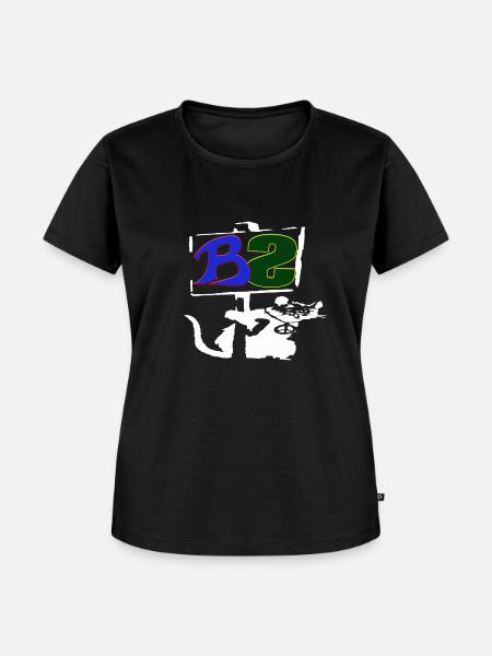 Banksy Style Logo weiß - Frauen Premium Bio T-Shirt - Schwarz