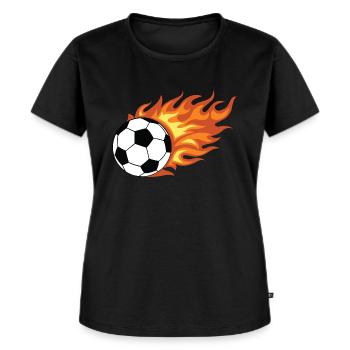Soccer Flame - Women's Premium Organic T-shirt - black - Front - Selfina (174cm)