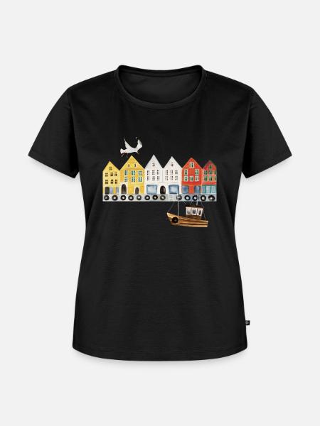 Bergen Norwegen - Frauen Premium Bio T-Shirt - Schwarz