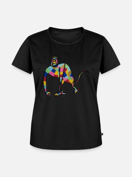 Bunter Affe - Frauen Premium Bio T-Shirt - Schwarz