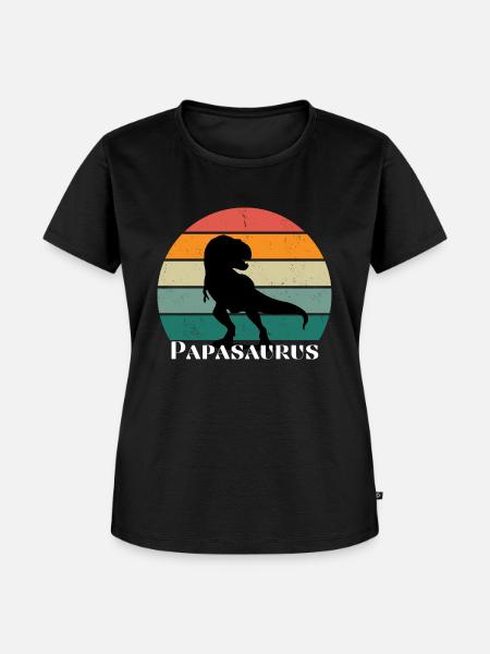 Papasaurus - Frauen Premium Bio T-Shirt - Schwarz