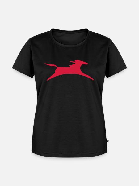 petroglyphe pferd vektor - Frauen Premium Bio T-Shirt - Schwarz