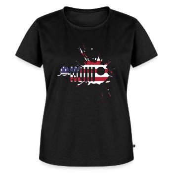 Mud Grill American Jeep - Frauen Premium Bio T-Shirt - Schwarz - Vorne - Selfina (174cm)