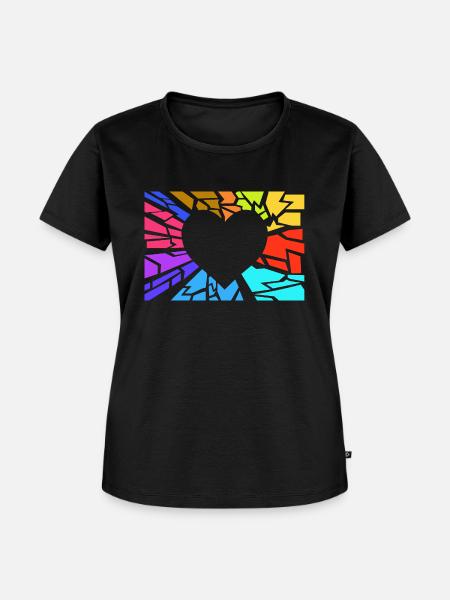 Herz - Frauen Premium Bio T-Shirt - Schwarz