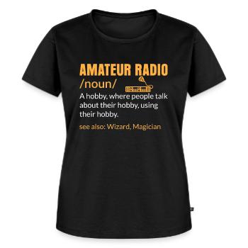 Radio amateur Un opérateur amateur - T-shirt Premium bio Femme - noir - Devant - Selfina (174cm)