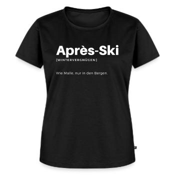 Lustiges Wintersport Après Ski Party Fun Geschenk - Frauen Premium Bio T-Shirt - Schwarz - Vorne - Selfina (174cm)