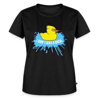 Funny I Don't Give A Duck Rubber Ducks Sarcasm - Women's Premium Organic T-shirt - black - Front - Selfina (174cm)