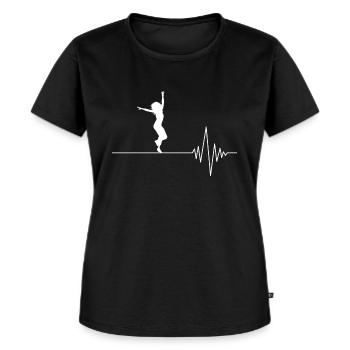 Tänzerin mit Pulsschlag Herzschlag - Frauen Premium Bio T-Shirt - Schwarz - Vorne - Selfina (174cm)