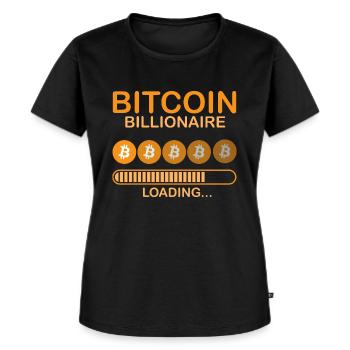 Bitcoin Milliardär Loading, Krypto - Frauen Premium Bio T-Shirt - Schwarz - Vorne - Selfina (174cm)
