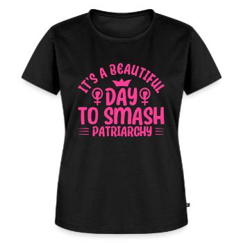 Ligestilling Feminisme Rec - Premium økologisk T-shirt til kvinder - sort - Foran - Selfina (174cm)