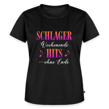 Schlager Wochenende - Frauen Premium Bio T-Shirt - Schwarz - Vorne - Selfina (174cm)