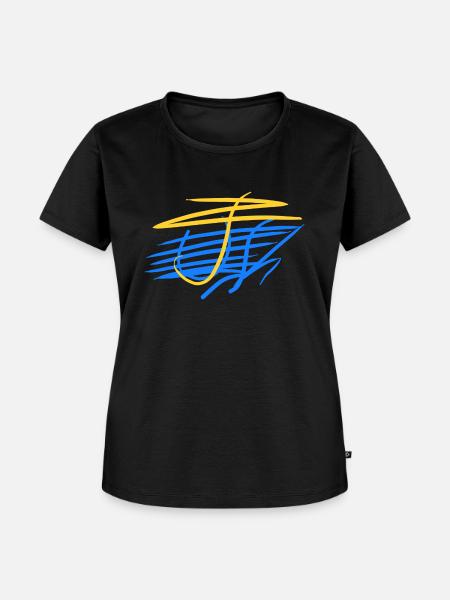 Abstrakte ukrainische Kunst - Frauen Premium Bio T-Shirt - Schwarz