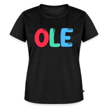Name - Ole - Frauen Premium Bio T-Shirt - Schwarz - Vorne - Selfina (174cm)