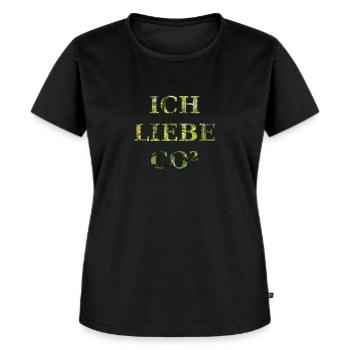 Ich liebe co2 - Frauen Premium Bio T-Shirt - Schwarz - Vorne - Selfina (174cm)