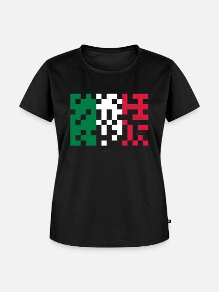 italia flag pixel - Frauen Premium Bio T-Shirt - Schwarz