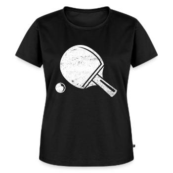 Tischtennisschläger Vintage Tischtennis Retro - Frauen Premium Bio T-Shirt - Schwarz - Vorne - Selfina (174cm)