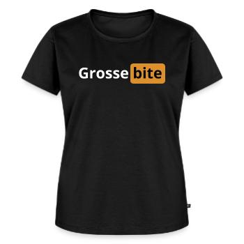 Grosse bite | logo porno | cadeau beauf - T-shirt Premium bio Femme - noir - Devant - Selfina (174cm)