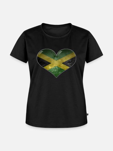 Jamaika-Herz - Frauen Premium Bio T-Shirt - Schwarz