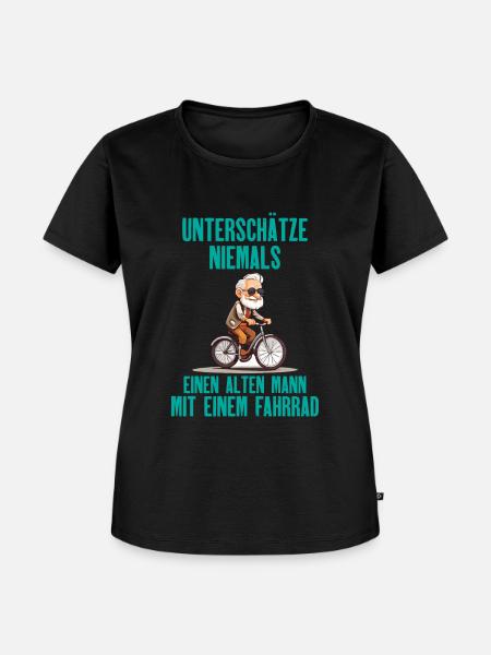 Fahrrad - Alten Mann - Frauen Premium Bio T-Shirt - Schwarz