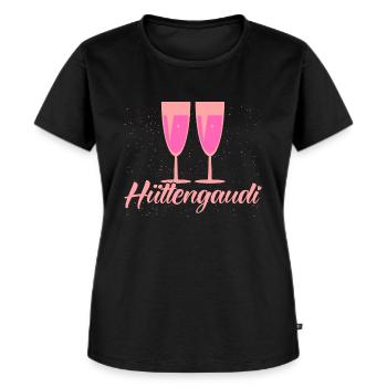 Apres Ski Hüttengaudi Geschenk - Frauen Premium Bio T-Shirt - Schwarz - Vorne - Selfina (174cm)