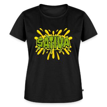 SATIVA - Frauen Premium Bio T-Shirt - Schwarz - Vorne - Selfina (174cm)