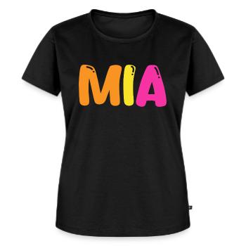 Nom - Mia - T-shirt Premium bio Femme - noir - Devant - Selfina (174cm)