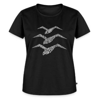 Logo calligramme Vol à Voile - T-shirt Premium bio Femme - noir - Devant - Selfina (174cm)