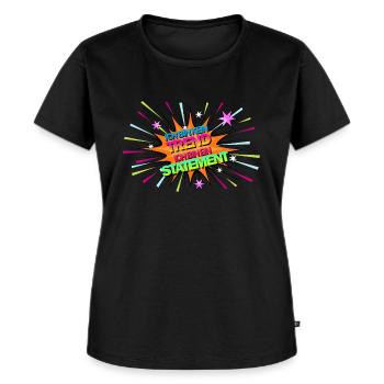 Ich bin kein Trend – ich bin ein Statement - Frauen Premium Bio T-Shirt - Schwarz - Vorne - Selfina (174cm)